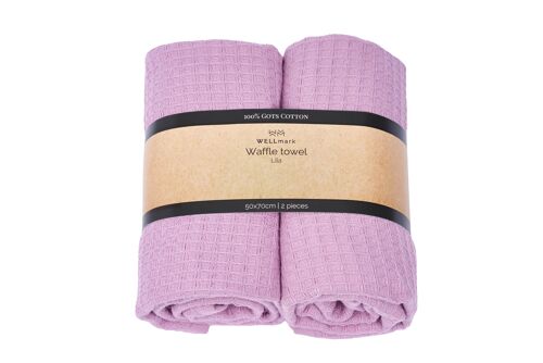 Waffle tea towel - lilac 2 pcs