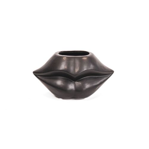 HV Lips Don't Lie Vase - Black- 30x12x11
