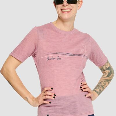 SMOOTH - T-Shirt funzionale lana merino col. Mauve