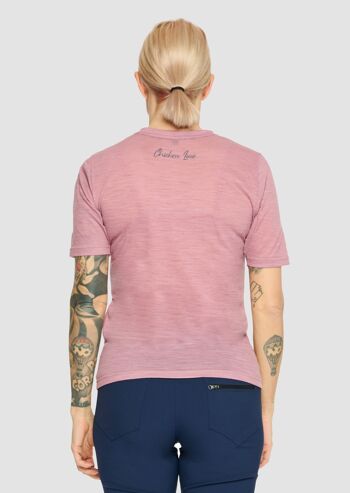 SMOOTH - T-shirt fonctionnel en laine mérinos col. Mauve 3