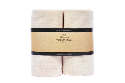 Velor towel - ecru 2 pieces