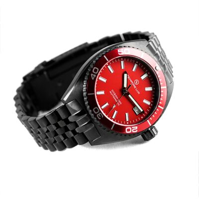 Reloj OCEAN 200 AUTOMATIC 04 Rojo - Black Edition - Ensamblado en España