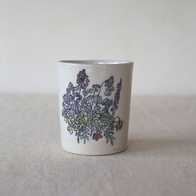 Taza de cerámica pintada a mano "Ramo"