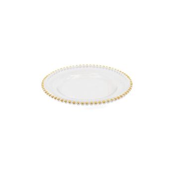 HV Assiette plate en verre avec bord doré - 27x2,5cm 2