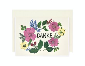 Fleurs roses | Carte de remerciement 1