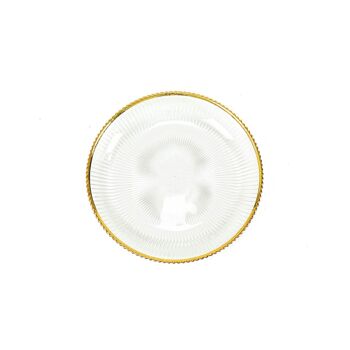 HV Assiette plate en verre bord doré - 31x3.5cm 1