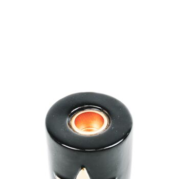 Bougeoir Cylindre Étoile HV - 6x6x8cm - Noir/ Or 5