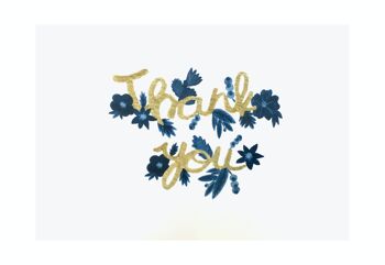 Fleurs bleu foncé | Carte de remerciement 2