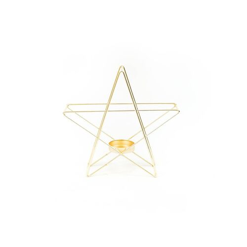 HV Star Tealight - Gold/Marble - 22x7x21cm