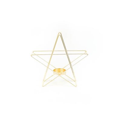 HV Star Teelicht – Gold/Marmor – 22 x 7 x 21 cm