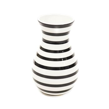 Vase Rayé HV - Noir/Blanc - 14x22cm 1
