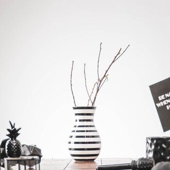 Vase Rayé HV - Noir/Blanc - 14x22cm 4