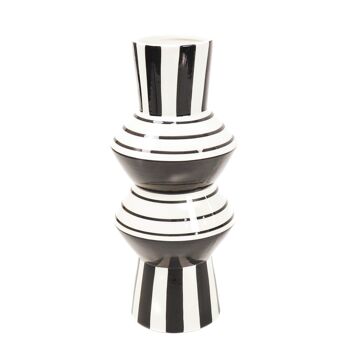 Vase Rayé HV - Noir/Blanc - 16x37,5cm 1