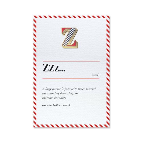 Z/Zzz Pin Badge and Card