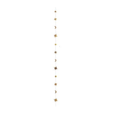 HV-Girlande Sonne, Mond und Sterne – 145 cm – Gold