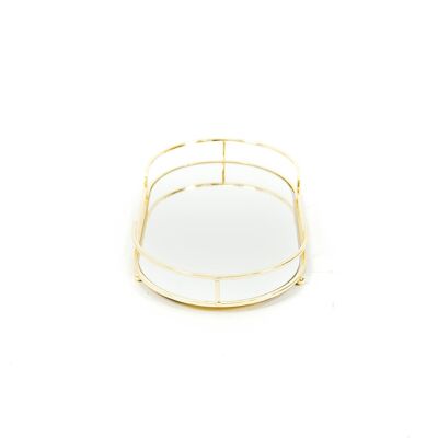 HV Mirror Tray Oval - Gold - 32x18x4.5cm