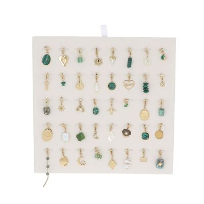 Kit di 40 ciondoli in acciaio inossidabile - oro verde - esposizione gratuita / KIT-CH09-0280-D-VERT