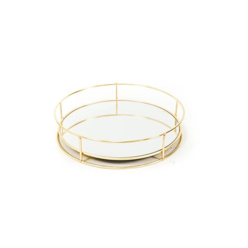 HV Mirror Tray Round - Gold - 31x31x7cm