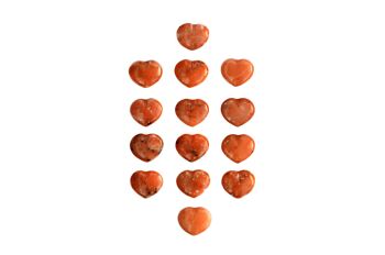 Lot de 10 cœurs de poche en calcite orange (30 mm) 3