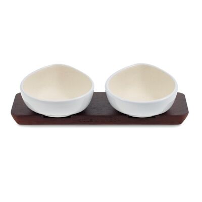 COLE&MASON MADELEY PINCH POTS IN CERAMIC + TRAY
