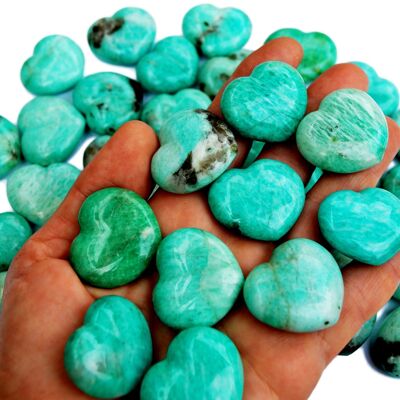 Amazonite Cuore Cristalli 10 pz Lotto (30mm)