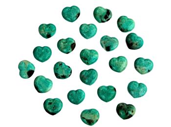 Lot de 10 cristaux de cœur d'Amazonite (30 mm) 2