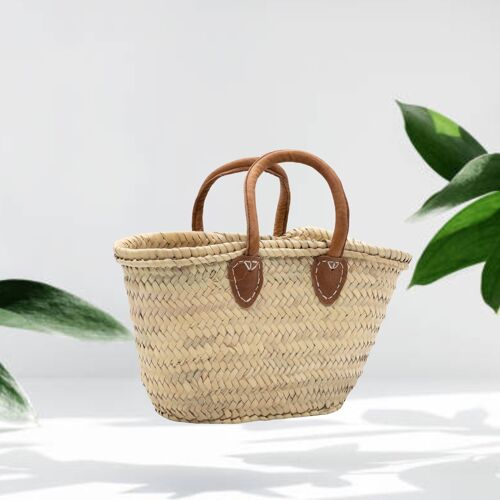 Bridesmaid Small Straw Bag with Leather