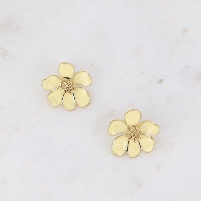 Bulla-Ohrringe – kleine Emaille-Blume