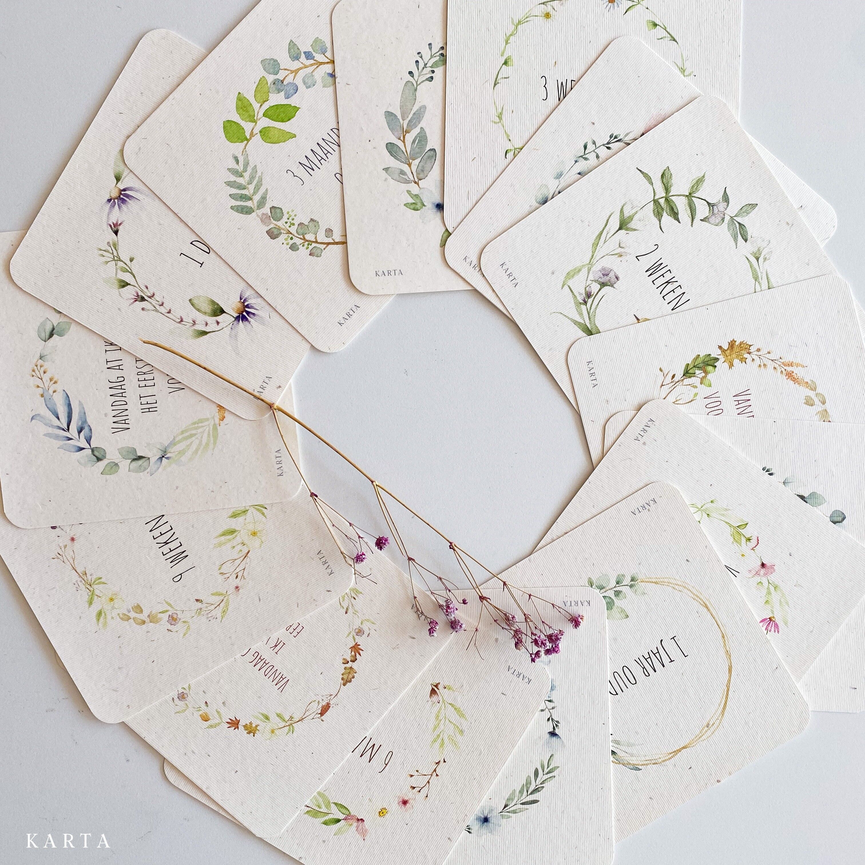 Set of 15 milestone cards