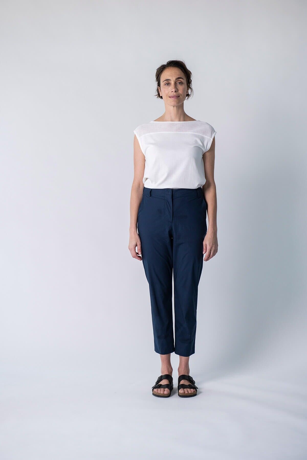 Pantaloni Martha in cotone biologico (Dark Navy)