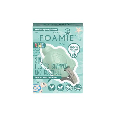 Foamie - Champú y gel de ducha sólido 2 en 1 para niños verde