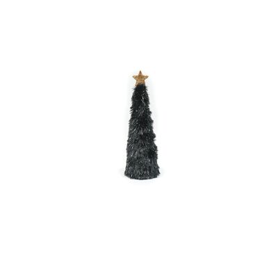 HV Fuzzy Weihnachtsbaum – 4,5 x 4,5 x 17,5 cm – Schwarz