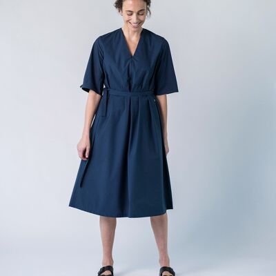 Vestido Freia de algodón orgánico (Dark Navy)