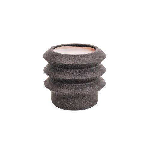 HV Organic Shape Pot - Black - 19x19x17cm