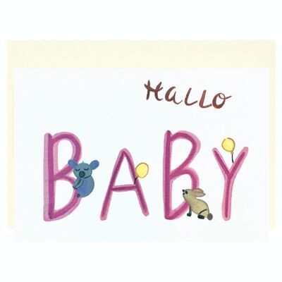 niña rosa | Nueva tarjeta de bebé