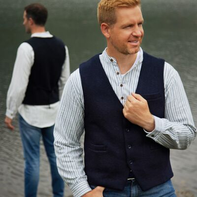 Gilet en tweed de laine Inch - Bleu marine