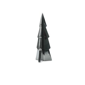 Sapin de Noël géométrique noir HV L - 7x7x20cm - Céramique 2