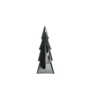 Sapin de Noël géométrique noir HV L - 7x7x20cm - Céramique 3