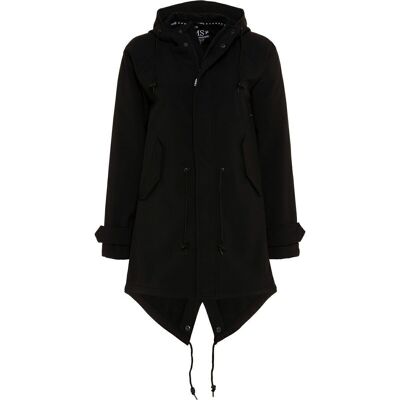 Short coat made of soft shell - black