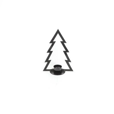 HV Weihnachts-Teelichthalter – Schwarz – 15 x 7,5 x 21,5 cm