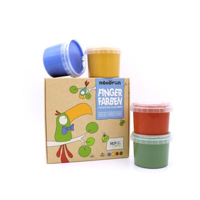 Peintures au doigt bio vegan - set de 4 "Aki"