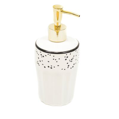 HV White/ Golden Soap dispenser - Dots - 8x18 cm