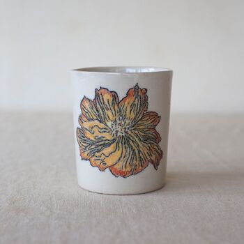 Tasse en céramique peinte à la main "Fleur Jaune" 1