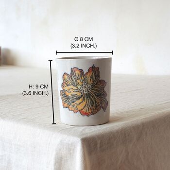Tasse en céramique peinte à la main "Fleur Jaune" 3