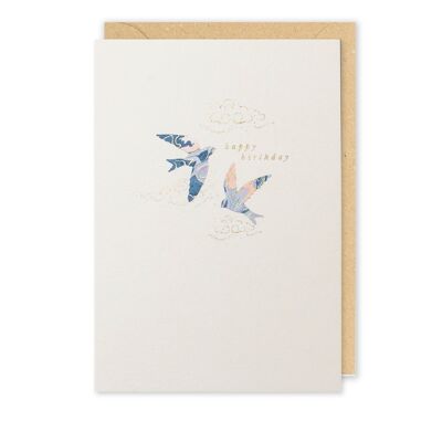 Tarjeta de cumpleaños con pájaros