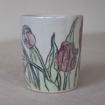 Tasse en céramique peinte à la main "Tulipes" 4
