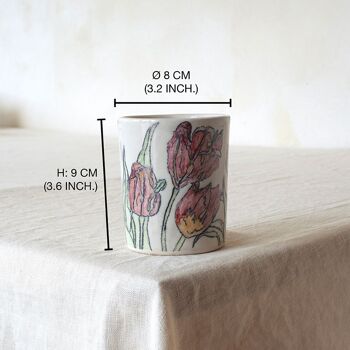 Tasse en céramique peinte à la main "Tulipes" 6