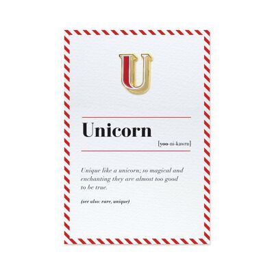 U/Unicorn Pin Badge and Card