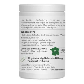 Complément Alimentaire - BOBO GELULES ORTHOSIPHON BIO 200 mg 4