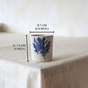 Petite tasse en céramique peinte à la main "Chardon" 3